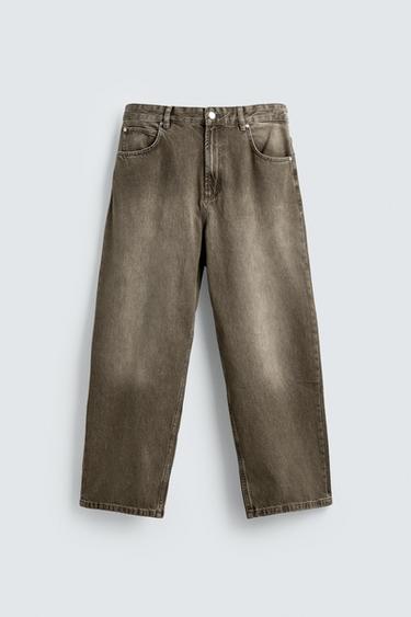 BAGGY FIT JEANS - Khaki by Zara