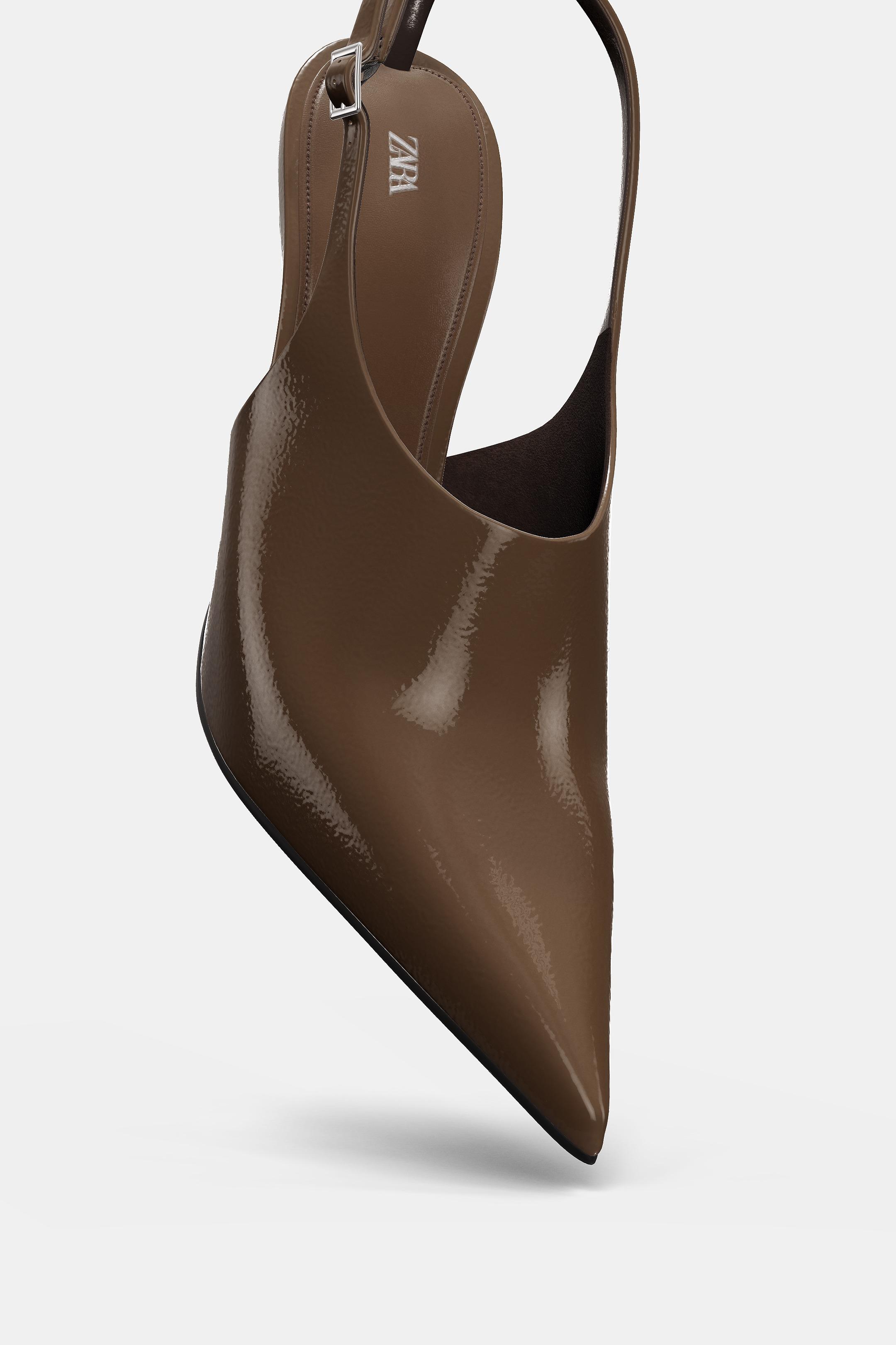 RAISED VAMP SLINGBACK HEELS - Taupe Gray | ZARA United States