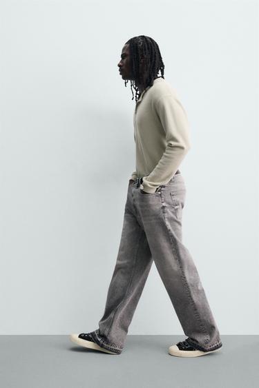 LOOSE FIT JEANS - Grey by Zara