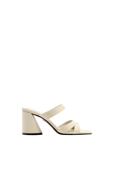 BLOCK HEEL LEATHER SANDALS