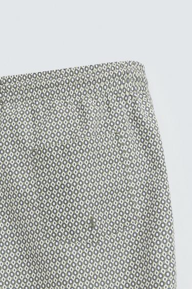 GEOMETRIC PRINT MID-LENGTH SWIMMING TRUNKS - Khaki by Zara - Image 3
