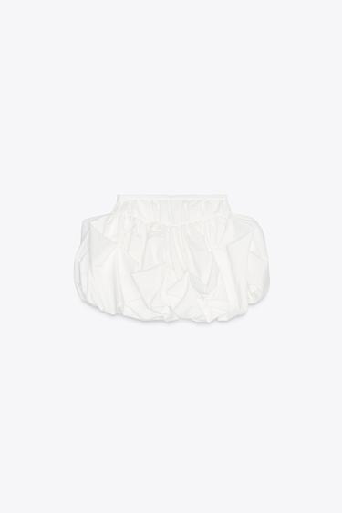 ZW COLLECTION BALLOON MINI SKIRT - White by Zara - Image 6