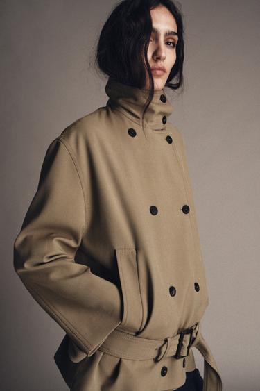 ZW COLLECTION FLOWING JACKET WITH BELT - Mink by Zara