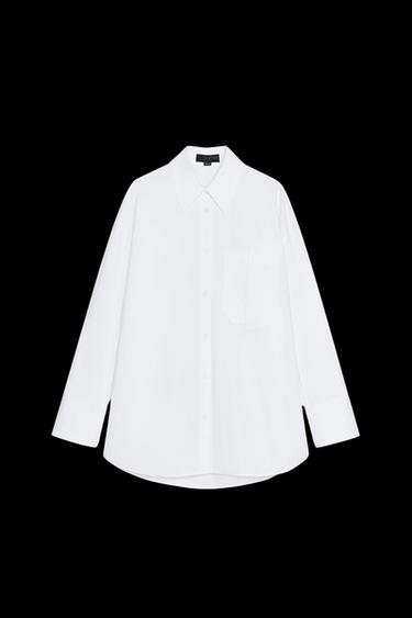 Zara OVERSIZED SHIRT WITH POCKET - White - Image 0