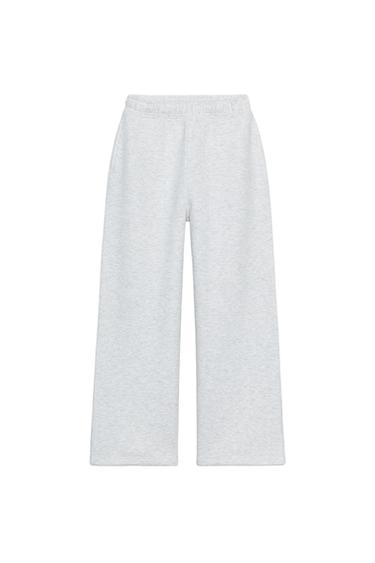 BASIC STRAIGHT PLUSH TROUSERS WITH ADJUSTABLE HEM - Grey marl by Zara