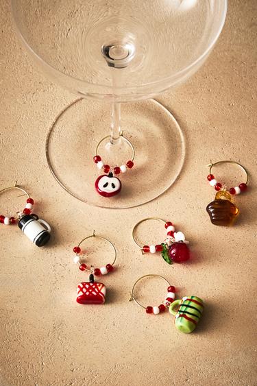 PACK OF GLASS PICNIC GLASS MARKERS (PACK OF 6) - Brown by Zara