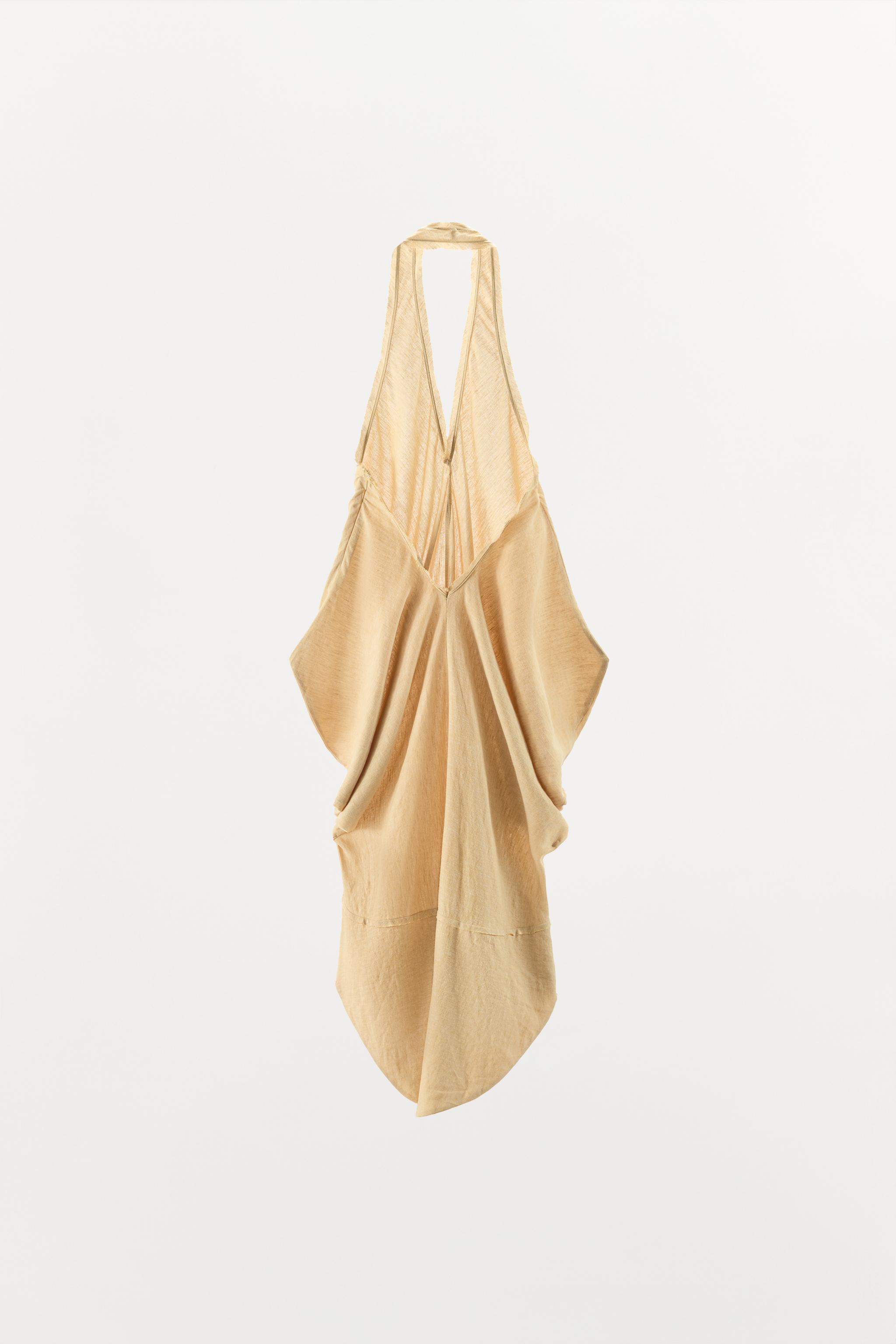 ROBE COURTE HALTER EN MÉLANGE DE LIN