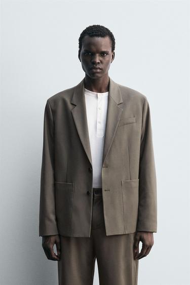 WOOL SUIT BLAZER - Mid-green by Zara