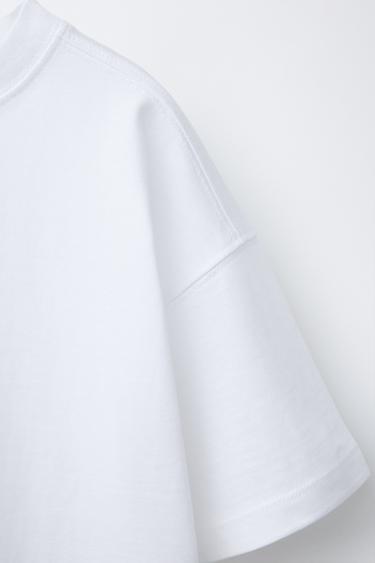 T-SHIRT UNI MEDIUM WEIGHT - blanc de Zara - Image 3