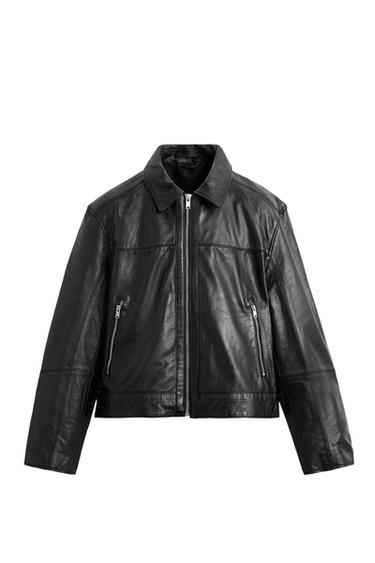 LEATHER BOXY FIT JACKET