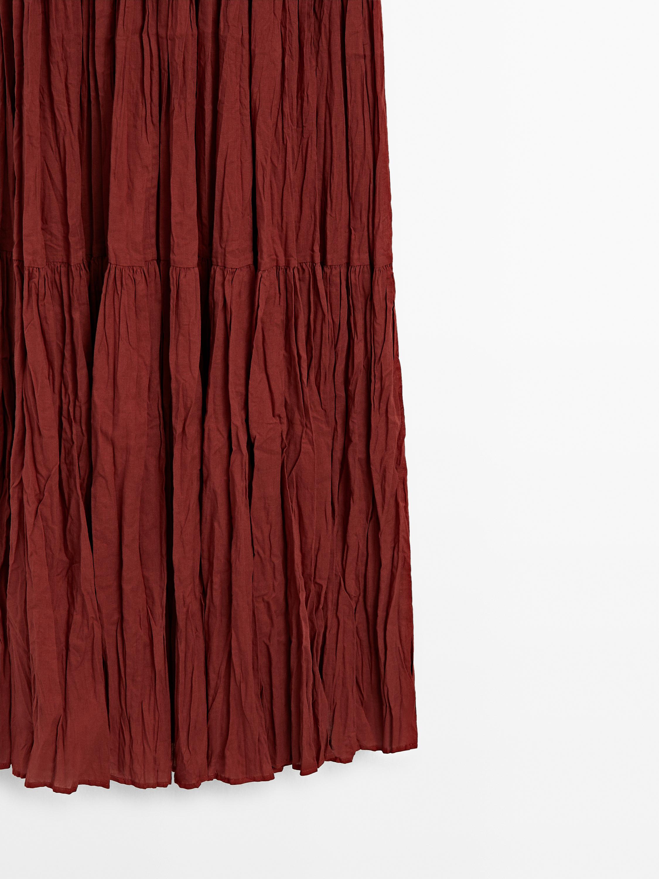 Robe longue plissée 100 % coton