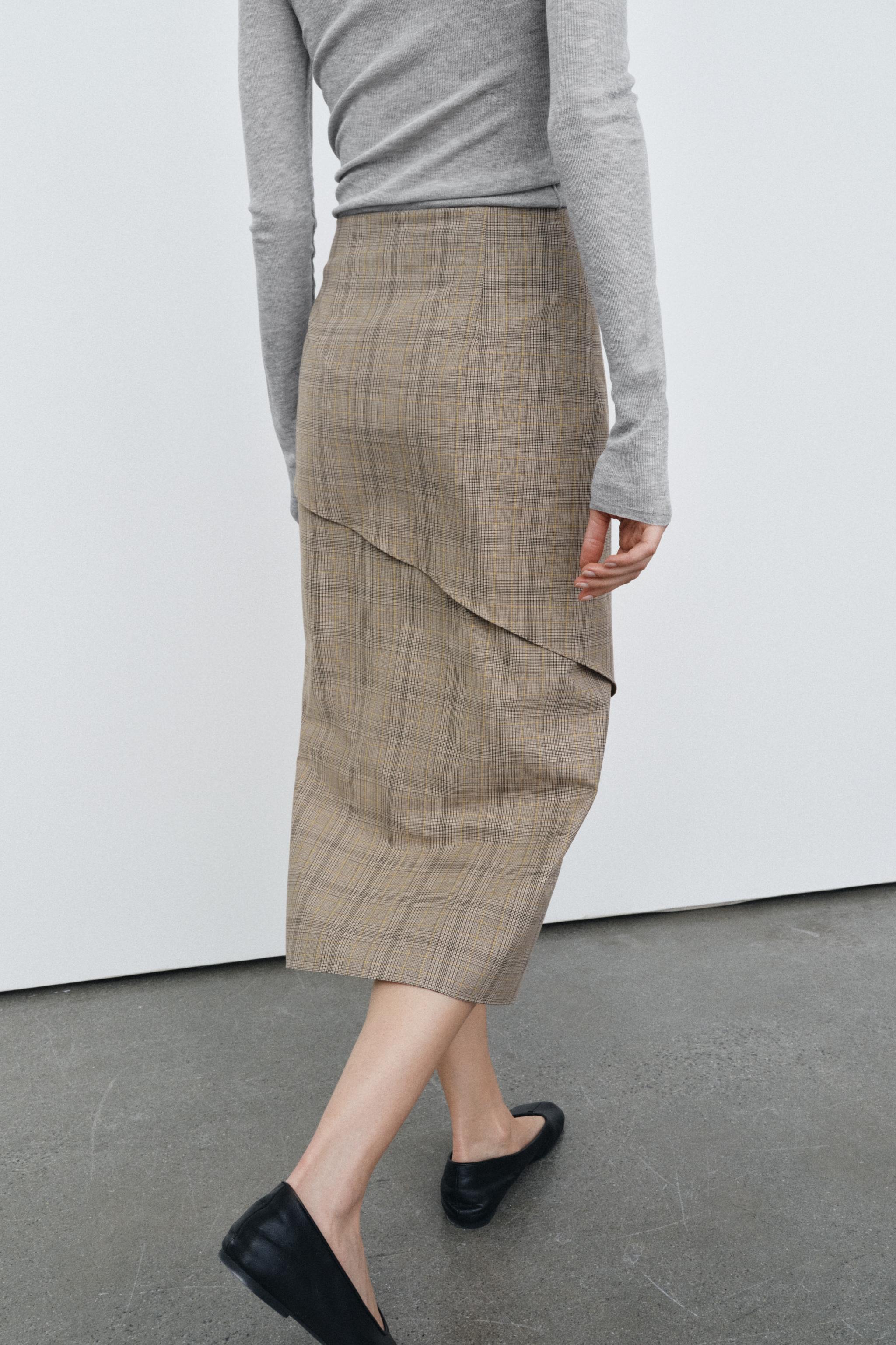PLAID RUFFLED SKIRT ZW COLLECTION