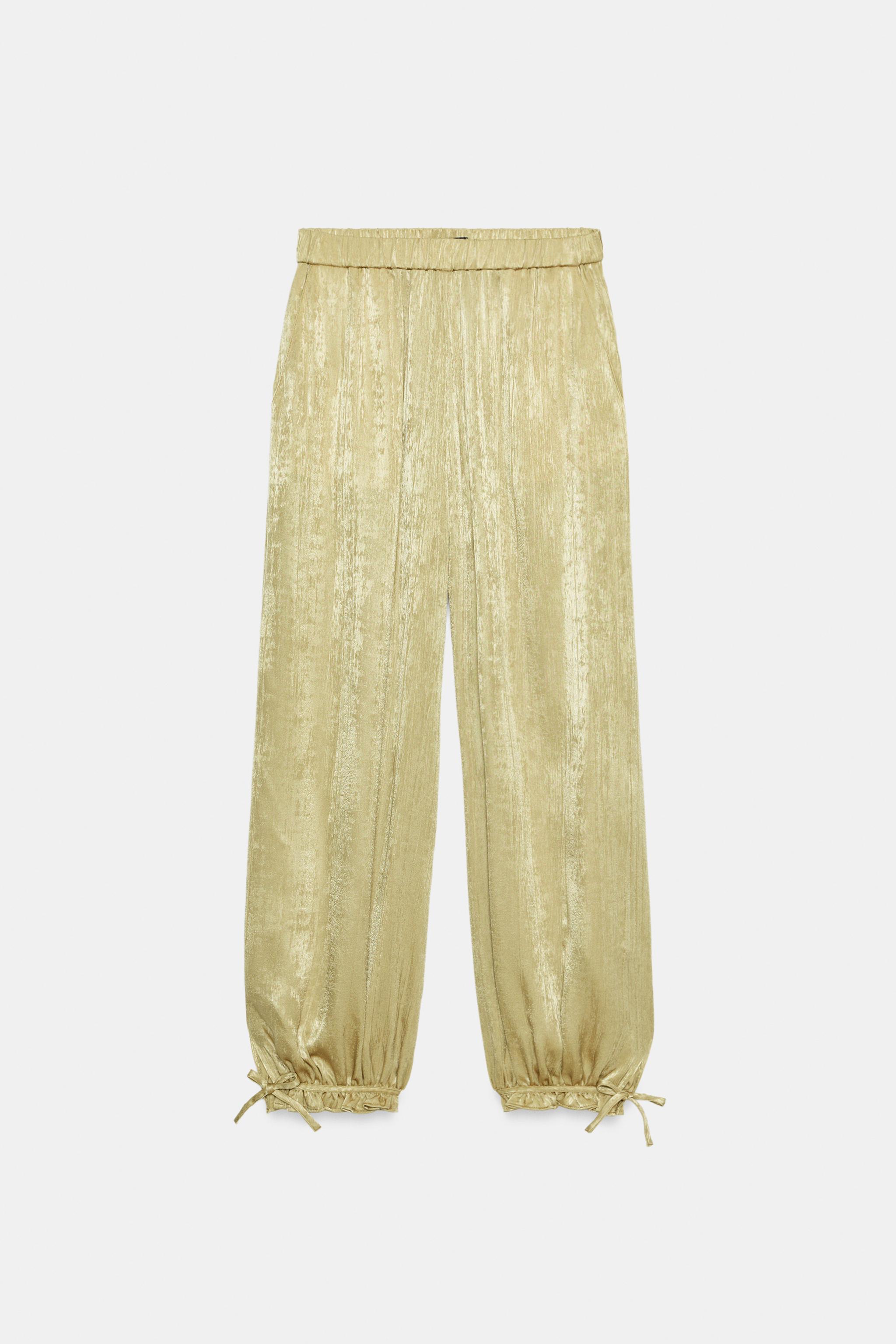 Женские брюки Zara ELASTIC WAISTBAND BLOOMER PANTS — фото 6