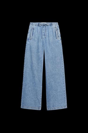 JEANS Z1975 JOGGER WIDE LEG MIT MITTELHOHEM BUND UND LANGEM BEIN - Mittelblau von Zara - Bild 0