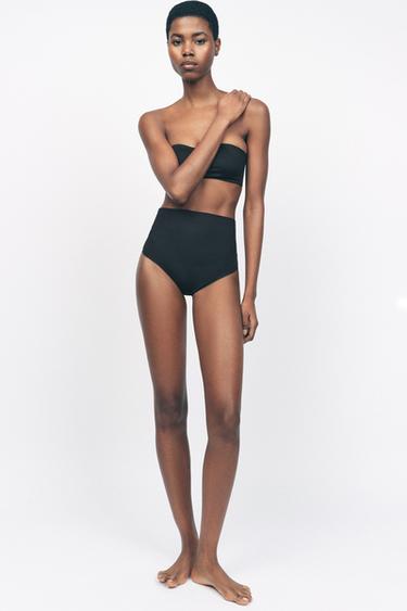 Zara HIGH-WAIST BODY SHAPE THONG WITH POLYAMIDE - Black - Image 0