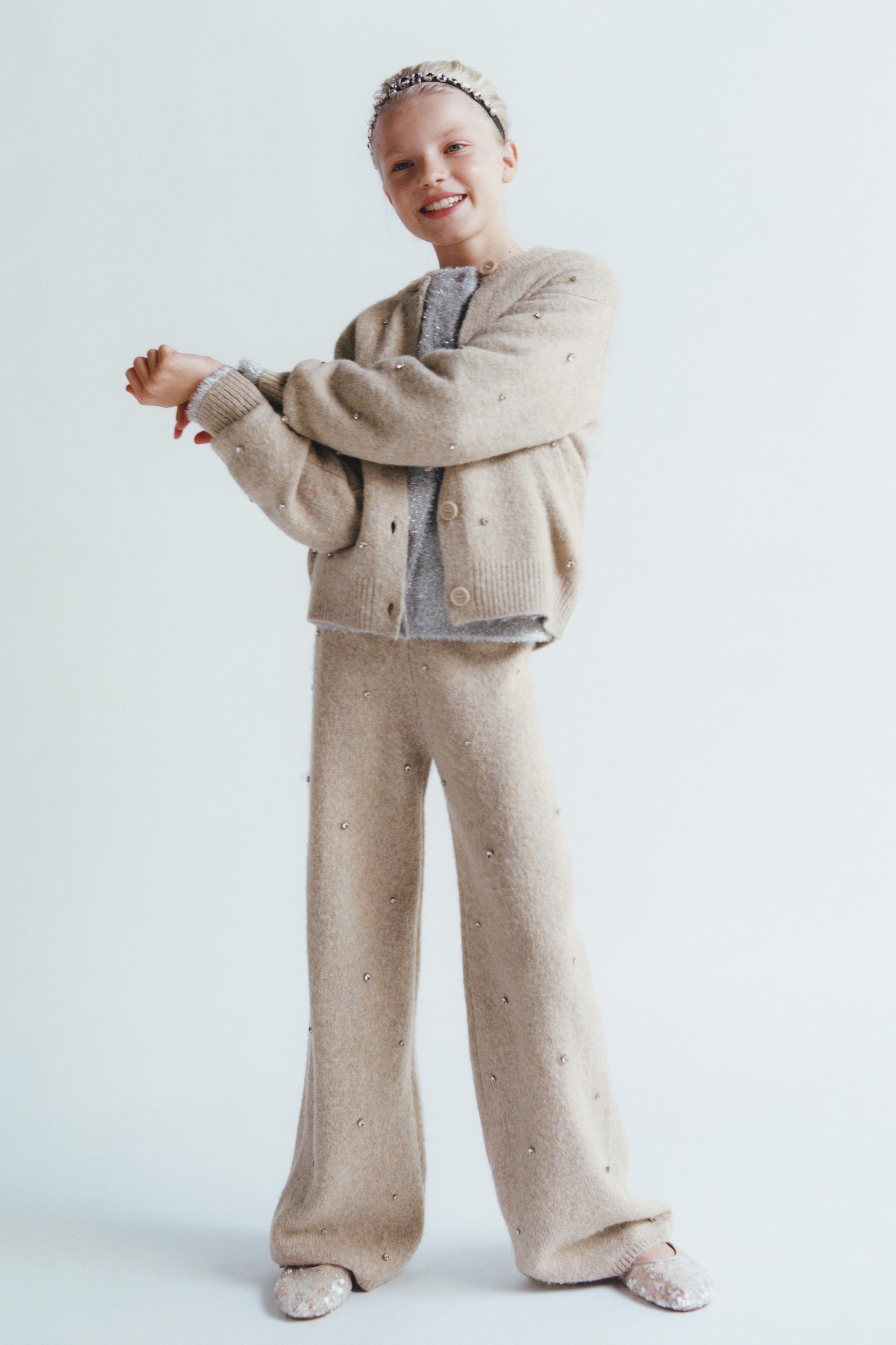 PANTALONI CULOTTE IN MAGLIA CON BRILLANTINI