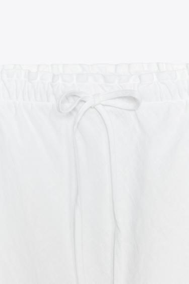 ZW COLLECTION 100% LINEN MIDI SKIRT - White by Zara - Image 6