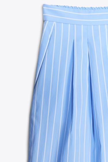 BERMUDA À PINCES RAYURES ZW COLLECTION - Bleu / Blanc de Zara - Image 9