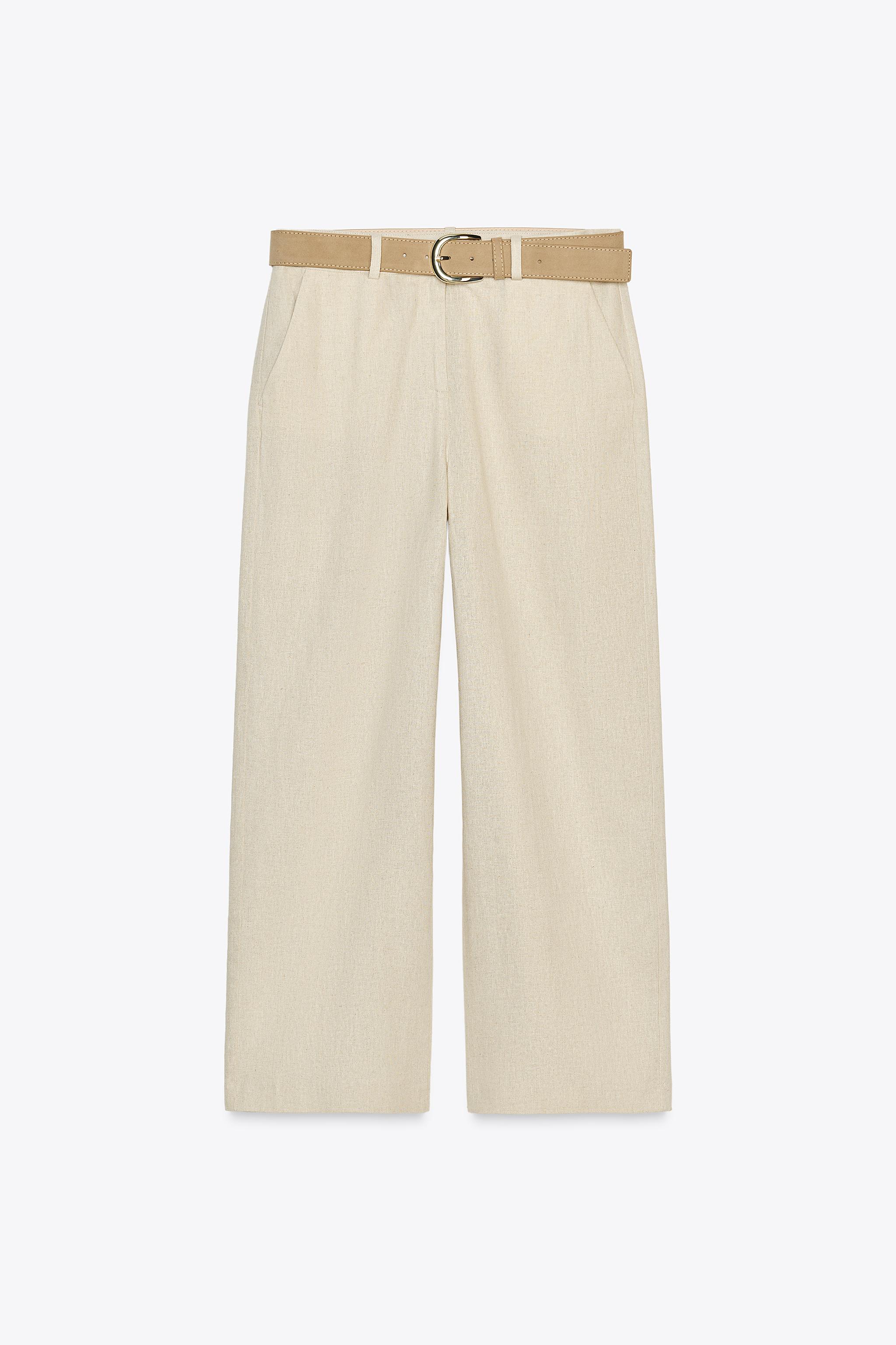 LINEN CULOTTES WITH BELT