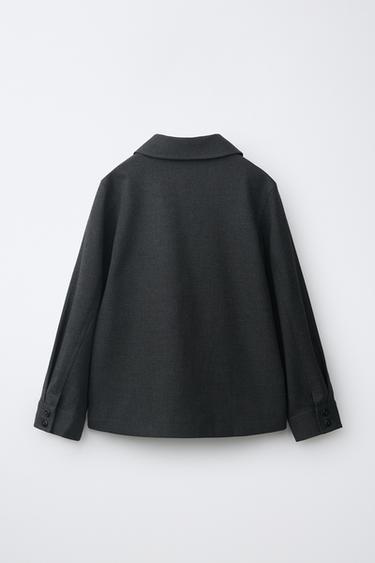 ZIP-UP OVERSHIRT — Dark gray 2