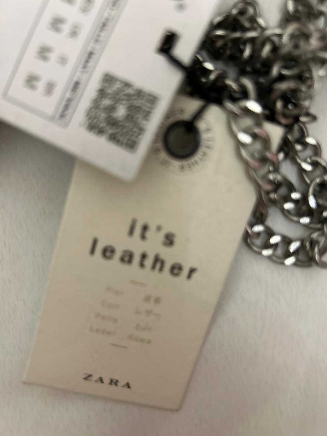 ZARA LEATHER GOLD SHOULDER BAG - Image 8