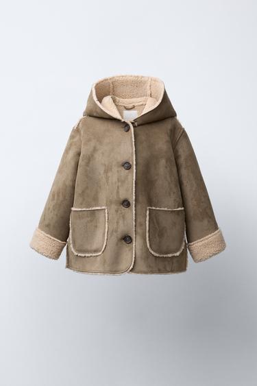 ABRIGO DOBLE FAZ BORREGUILLO - Khaki claro de Zara
