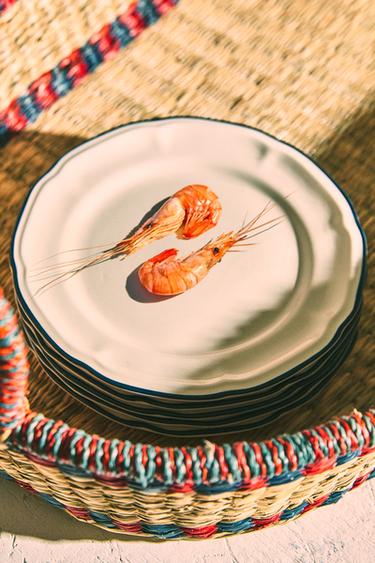 DESSERT PLATE WITH GREEN RIM - Blue by Zara - Image 5