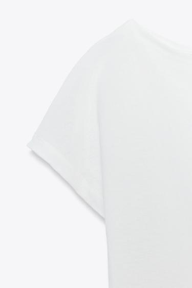 SHORT SLEEVE T-SHIRT - Ecru by Zara - Image 5
