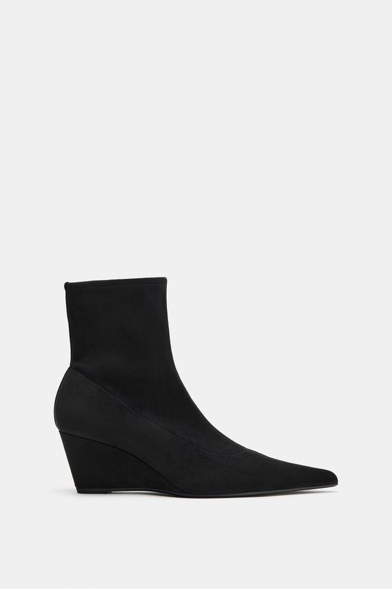 Zara WEDGE ANKLE BOOTS - Black - Image 0