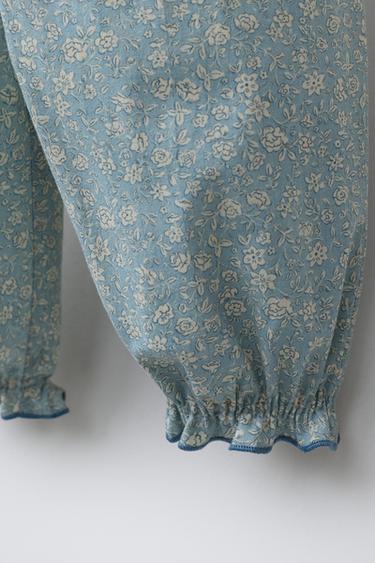 FLORAL PRINT TROUSERS - Light blue by Zara - Image 3