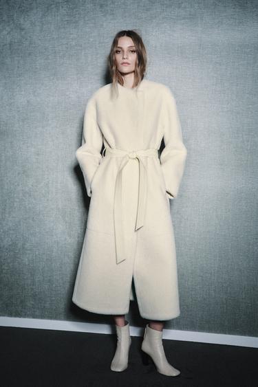 Zara LIMITED EDITION LEATHER HEELED ANKLE BOOTS - Off White