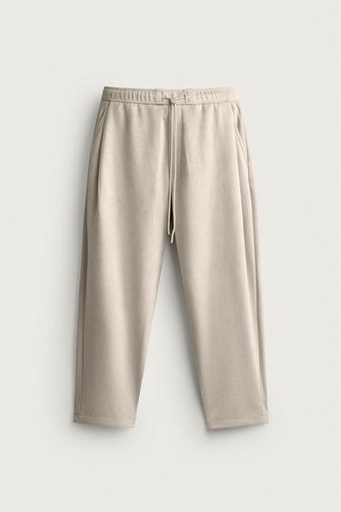 FAUX SUEDE WIDE-LEG TROUSERS - Ice by Zara