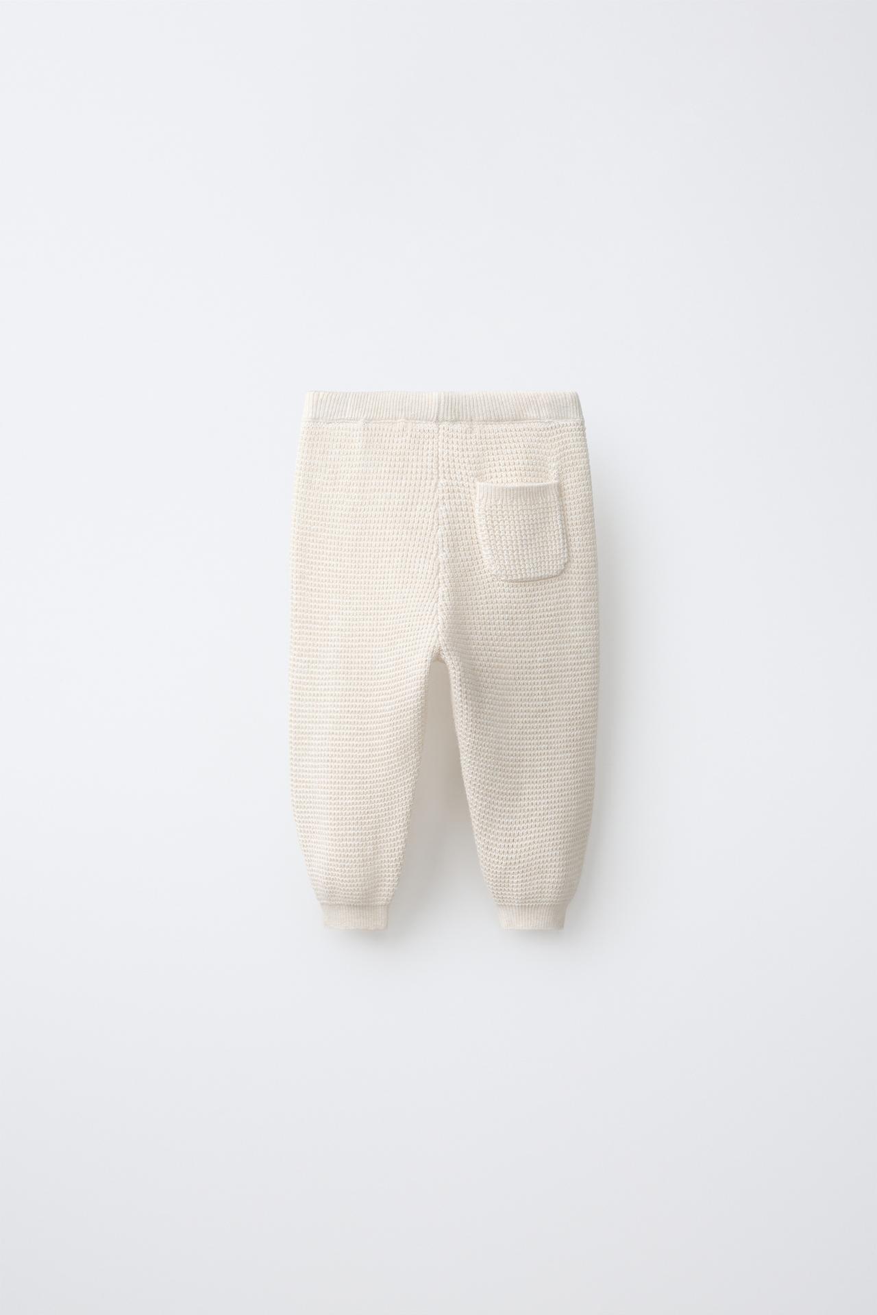 WAFFLE JOGGING PANTS — Light beige