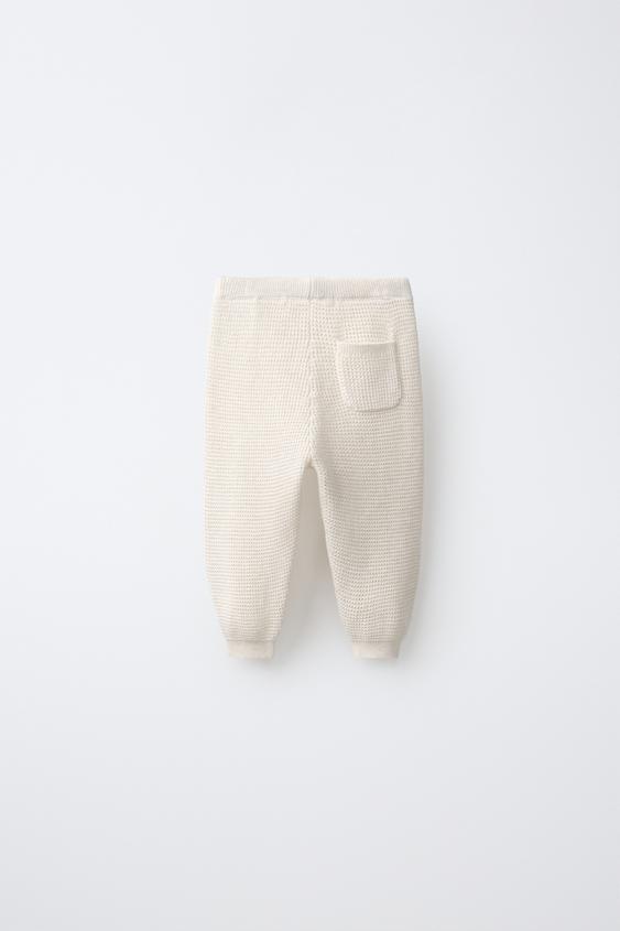 PANTALON DE JOGGING GAUFRÉ - Beige clair de Zara - Image 1