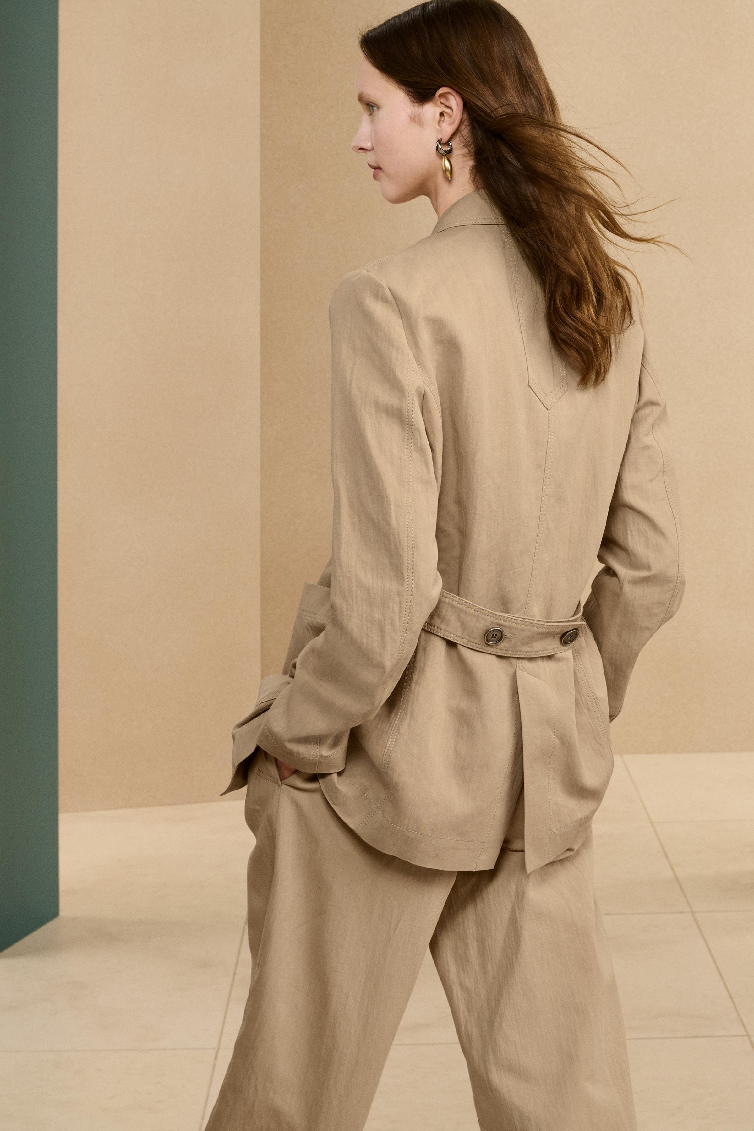 【ZARA】BLZR 14 リネン28%ブレザー ベージュ | 2752/234/710 BLZR 14 - ベージュ | ZARA Japan / 日本