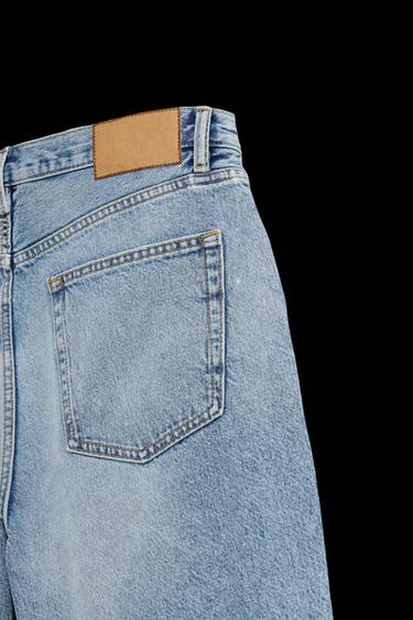 STRAIGHT-LEG DENIM BERMUDA SHORTS - Mid-blue by Zara