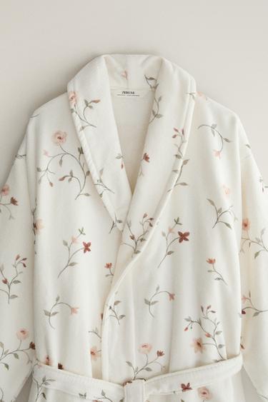 COTTON VELOUR FLORAL BATHROBE (380 GXM²) — Multicolored 2