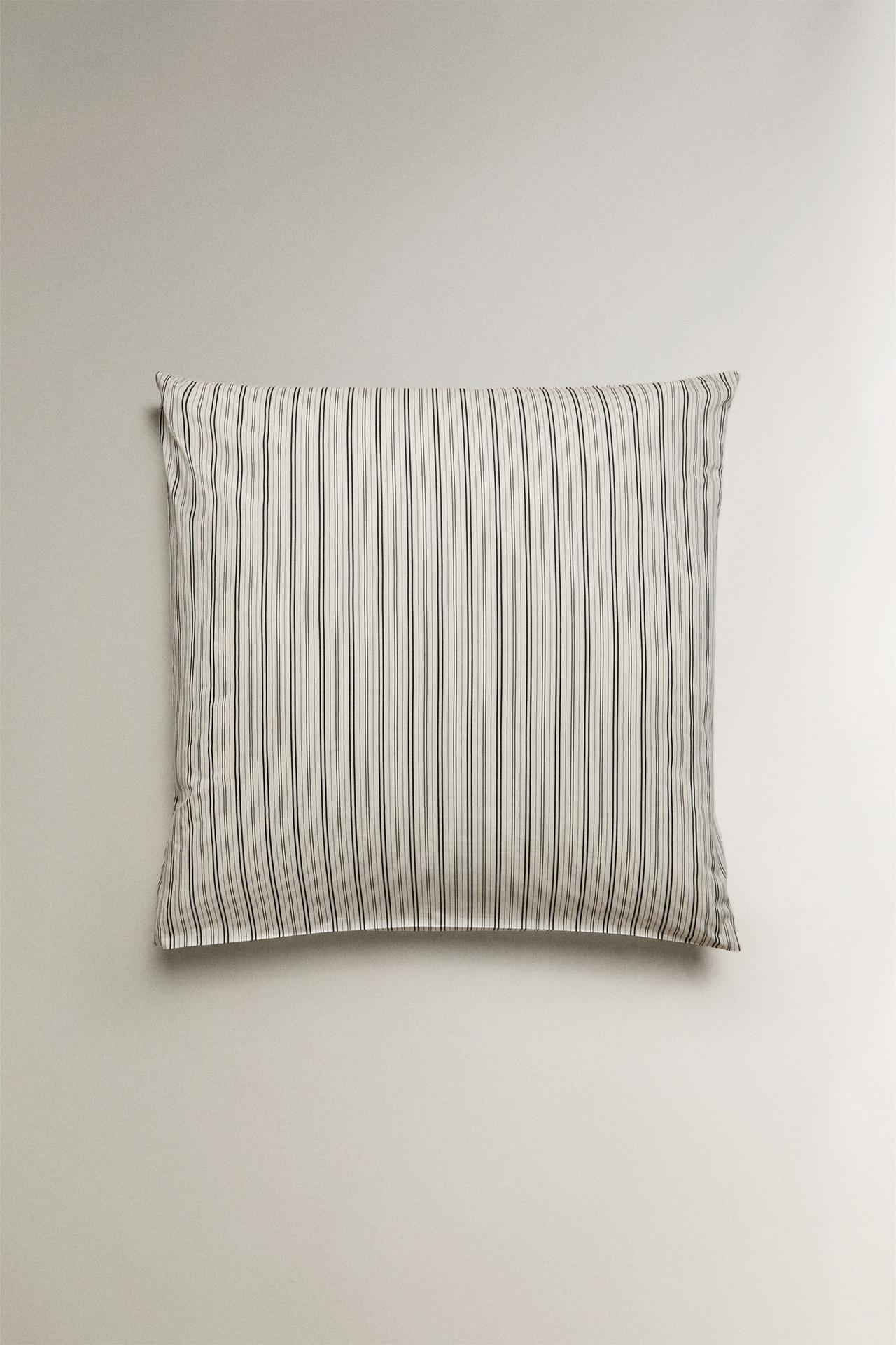 STRIPED PERCALE PILLOWCASE — MIDNIGHT BLUE