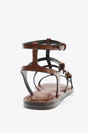 STRAPPY BUCKLE SANDALS - Brown by Zara - Image 5