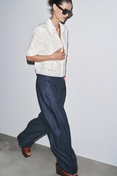 ZW COLLECTION EMBROIDERED SHIRT - Ecru by Zara - Image 4