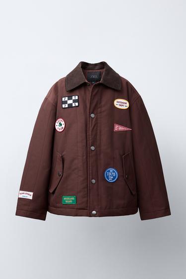 PATCH PUFFER JACKET - Brown by Zara