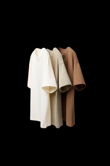 3-PACK OF PLAIN T-SHIRTS - camel by Zara - Image 0
