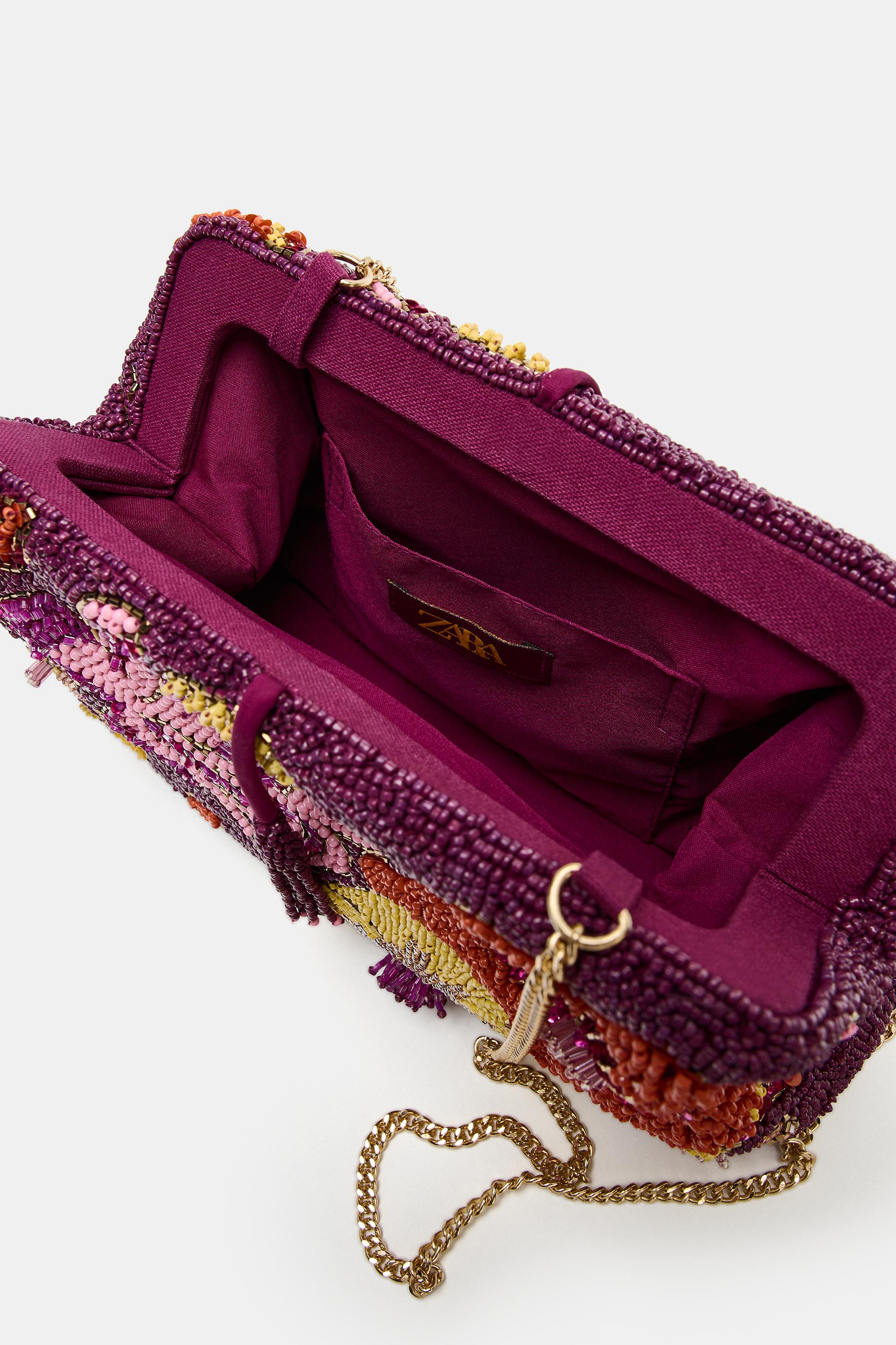 BEADED ENVELOPE BAG - Pink | ZARA Singapore