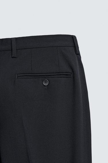 PANTALON DE COSTUME 100 % LAINE - Bleu marine de Zara - Image 7
