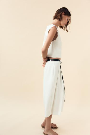 EMBROIDERED INTERLOCK TOP - White by Zara - Image 2