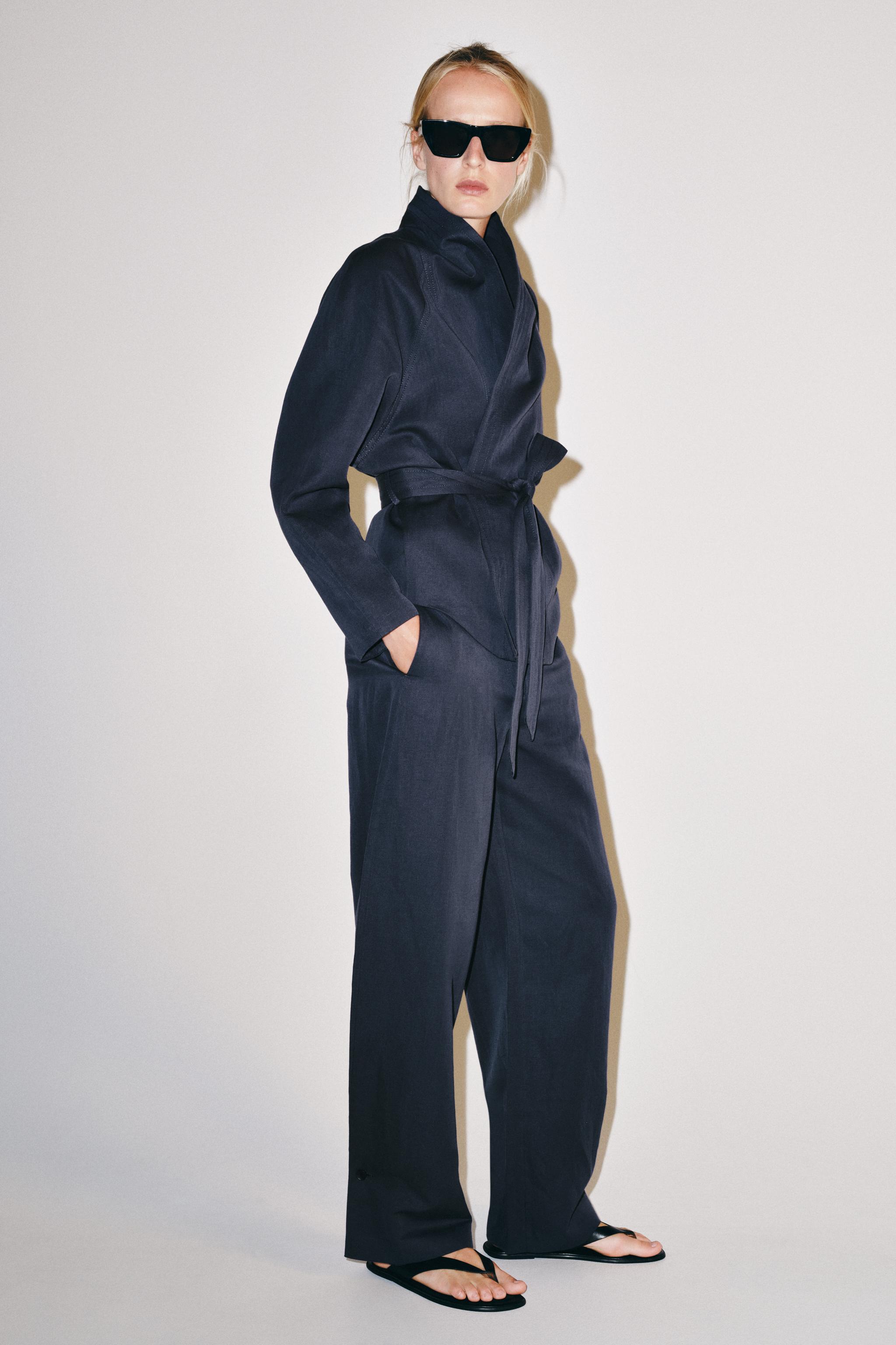 ZW COLLECTION LINEN BELTED BLAZER
