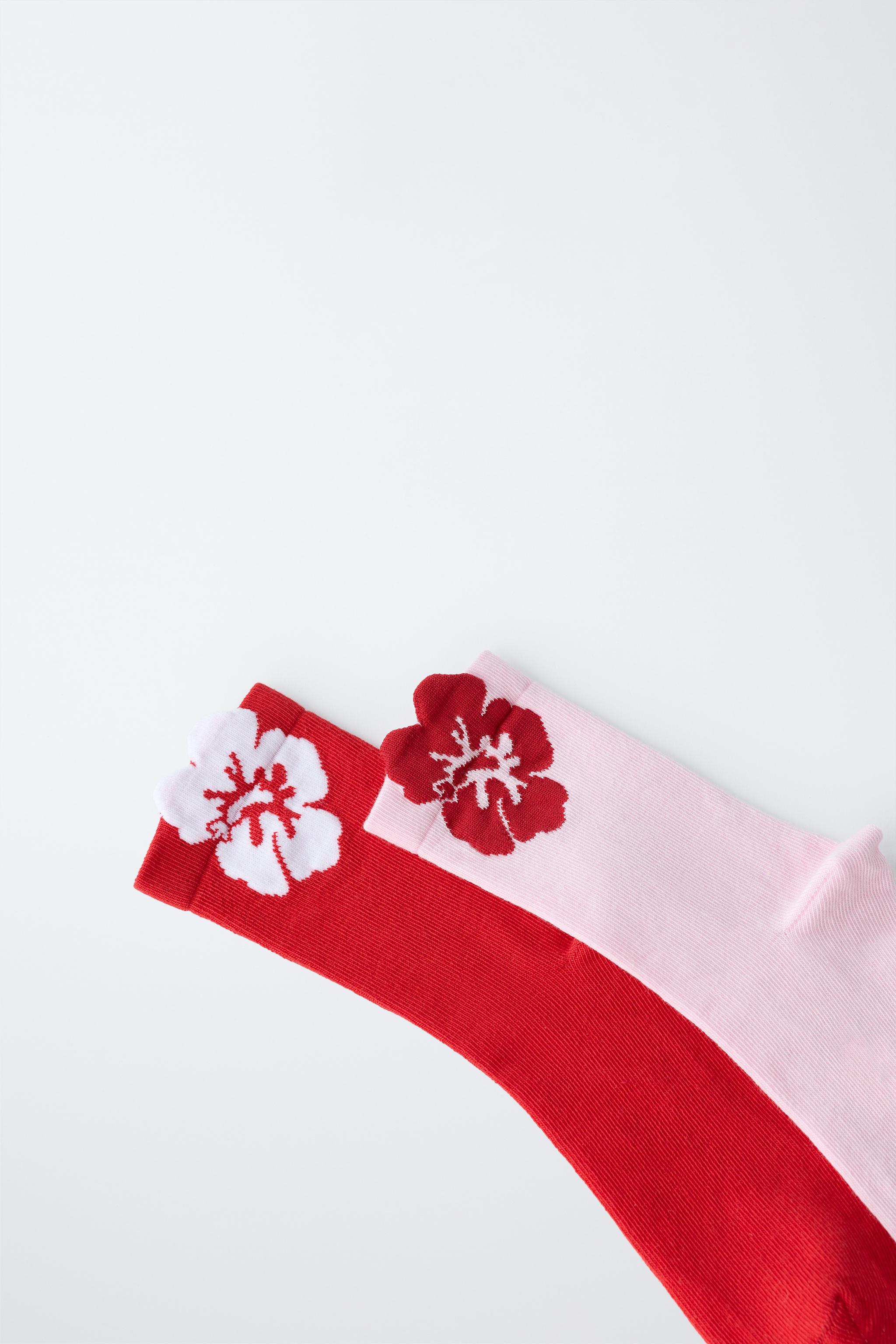 TWO-PACK OF HIBISCUS MID-CALF SOCKS