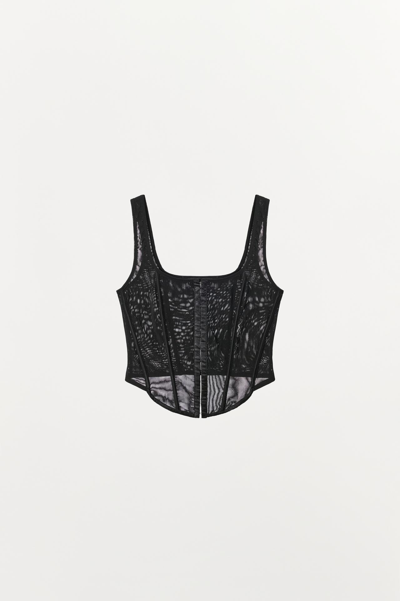 TULLE CORSET TOP — Black
