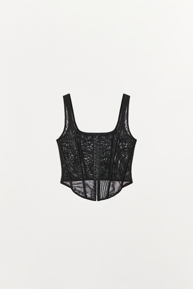 TULLE CORSET TOP — Black 2