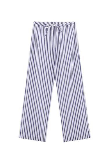 STRIPED POPLIN PANTS